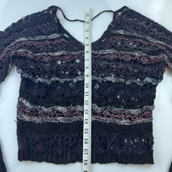 Free People Navy Multicolor Knit Pullover Sweater N274-46 - Picture 6 of 6